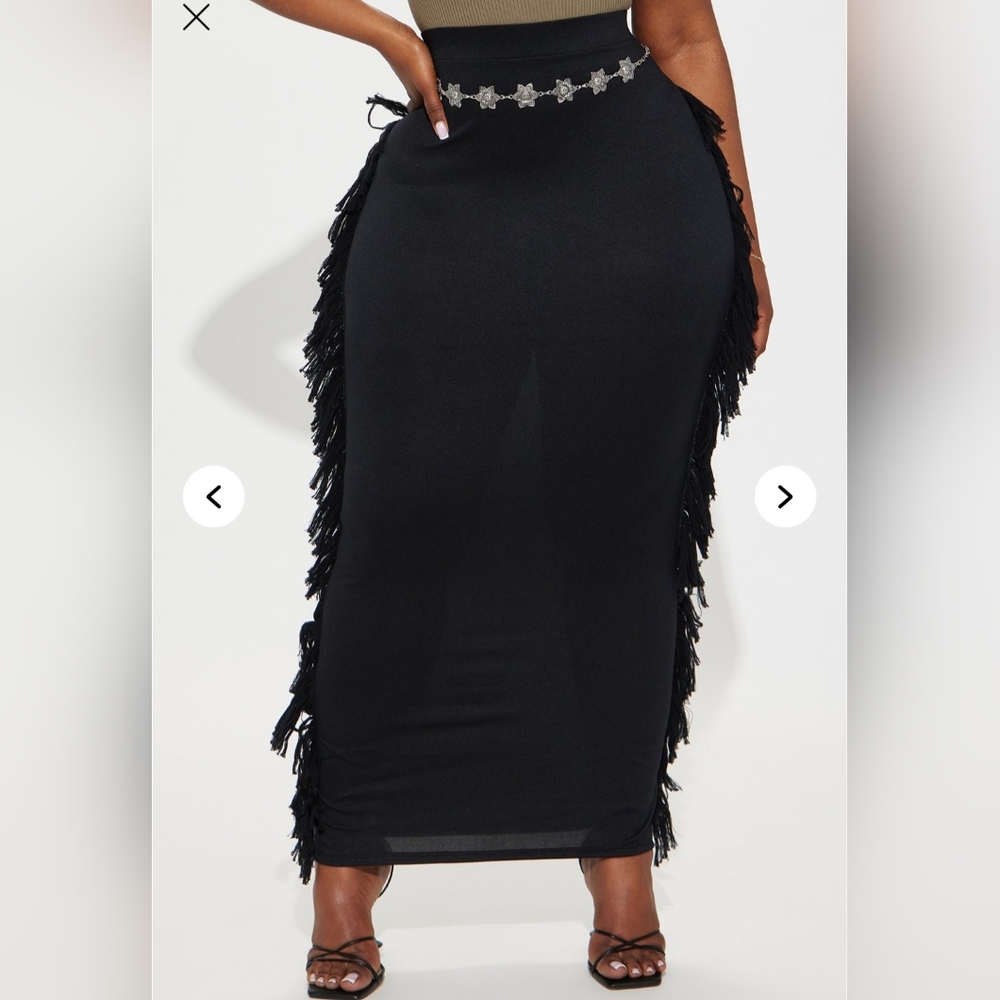 Fringe maxi skirt